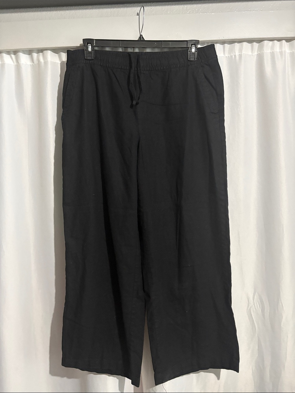 Source Unknown Black Wide-Leg Drawstring Pants